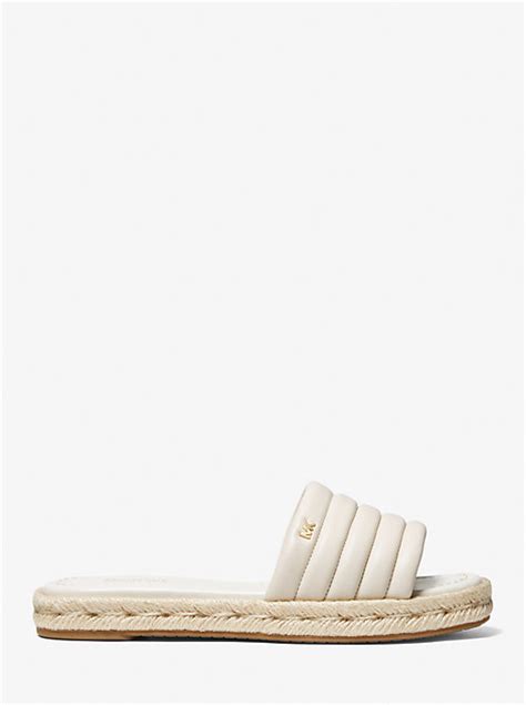 michael kors royce quilted leather slide sandal